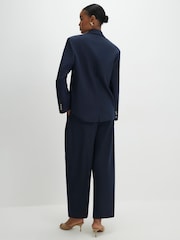 River Island Blue High Rise Barrel Leg Trousers - Image 3 of 4
