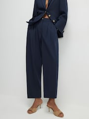 River Island Blue High Rise Barrel Leg Trousers - Image 4 of 4