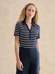 Hobbs Blue Merle Striped Polo Shirt - Image 1 of 4