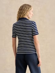 Hobbs Blue Merle Striped Polo Shirt - Image 2 of 4