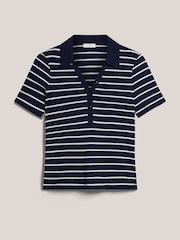 Hobbs Blue Merle Striped Polo Shirt - Image 4 of 4