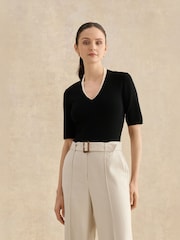 Hobbs Black Scarlett Knitted Top - Image 1 of 4