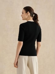 Hobbs Black Scarlett Knitted Top - Image 2 of 4