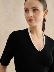 Hobbs Black Scarlett Knitted Top - Image 3 of 4