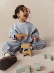 Light Blue Lace Crew Neck Sweatshirt and Barrel Trousers Set (3mths-7yrs) - Image 2 of 4