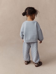 Light Blue Lace Crew Neck Sweatshirt and Barrel Trousers Set (3mths-7yrs) - Image 3 of 4