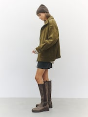 Chocolate Brown Extra Wide Fit Forever Comfort® Casual Buckle Knee High Boots - Image 3 of 11