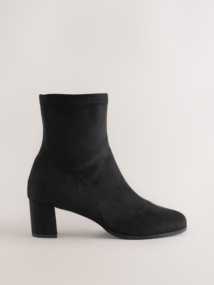 Sort - Forever Comfort® Rundtå Sok Ankelstøvler - Billede 1 af 5