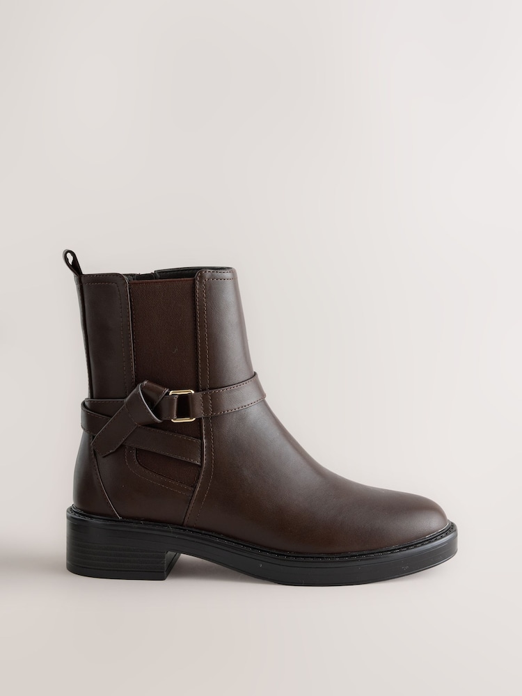 Chocolate Brown Extra Wide Fit Forever Comfort® Chelsea Knot Ankle Boots - Image 1 of 5 Chocolate Brown Extra Wide Fit Forever Comfort® Chelsea Knot Ankle Boots - Image 1 of 5