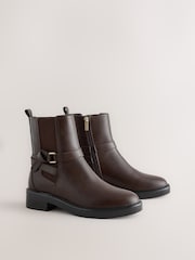 Chocolate Brown Extra Wide Fit Forever Comfort® Chelsea Knot Ankle Boots - Image 2 of 5