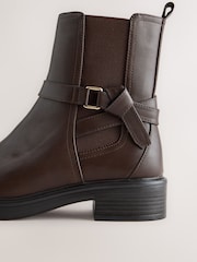 Chocolate Brown Extra Wide Fit Forever Comfort® Chelsea Knot Ankle Boots - Image 4 of 5