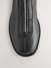 Black Extra Wide Fit Forever Comfort® Suede Front Zip Leather Boots - Image 3 of 5