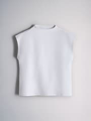 The Set 4 Pack Mock Neck Cap Sleeve Formal Tops Grey/Charcoal/Black/White - Image 2 of 7