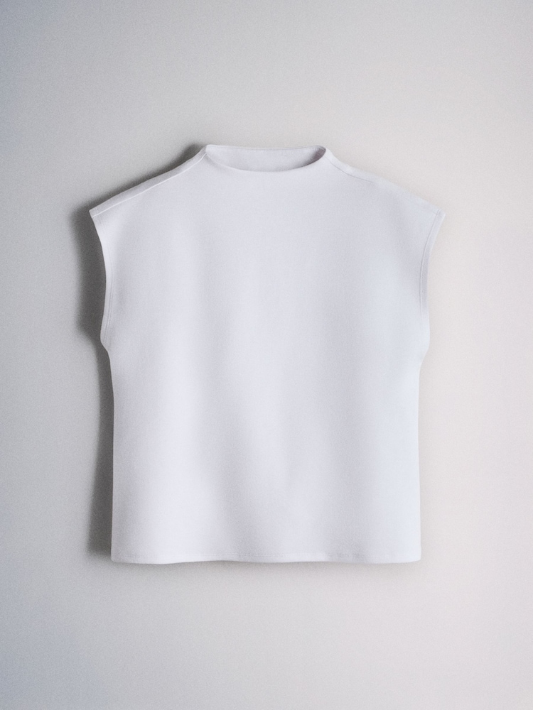 The Set 4 Pack Mock Neck Cap Sleeve Formal Tops Grey/Charcoal/Black/White - Image 2 of 7