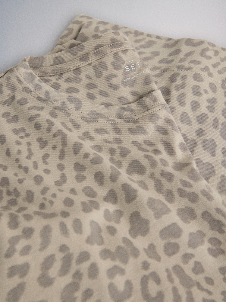 The Set 3 Pack Long Sleeve Cotton Pyjamas Animal/Taupe/Ecru - Image 9 of 9 The Set 3 Pack Long Sleeve Cotton Pyjamas Animal/Taupe/Ecru - Image 9 of 9