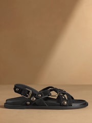 Russell & Bromley Black Suede Radmore Sandals - Image 2 of 7