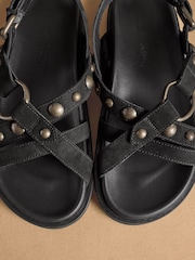 Russell & Bromley Black Suede Radmore Sandals - Image 6 of 7