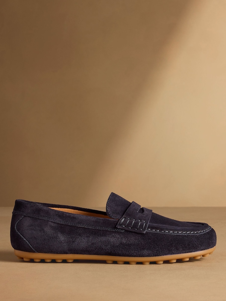 Russell & Bromley Navy Stapeley Loafers - Image 2 of 7