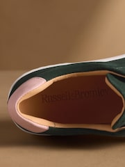 Russell & Bromley Teal Blue Suede Park Up Laceless Flatform Trainers - Image 5 of 7