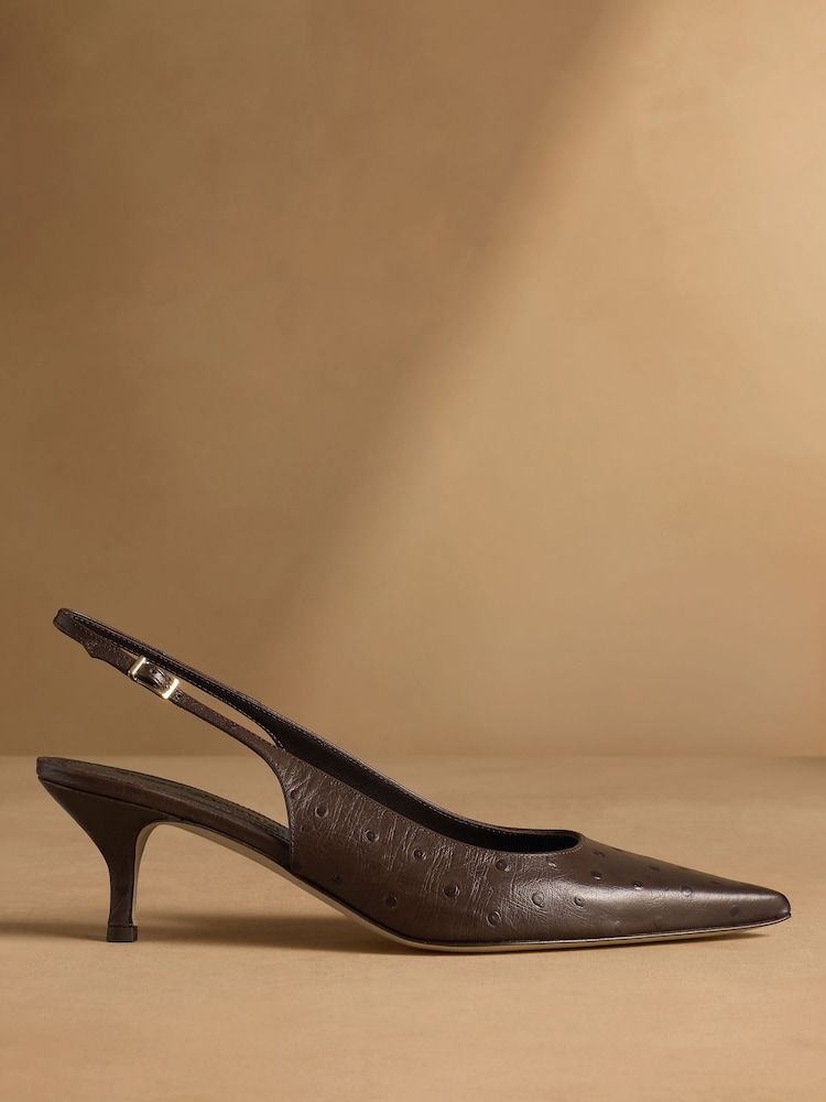 Russell & Bromley Brown Animal Hillcliffe Slingback Mid Court Shoes - Image 2 of 7 Russell & Bromley Brown Animal Hillcliffe Slingback Mid Court Shoes - Image 2 of 7