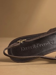 Russell & Bromley Brown Animal Hillcliffe Slingback Mid Court Shoes - Image 6 of 7