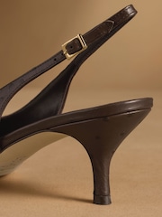 Russell & Bromley Brown Animal Hillcliffe Slingback Mid Court Shoes - Image 7 of 7