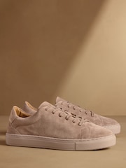 Russell & Bromley Stone Suede Redburn Classic Trainers - Image 1 of 7