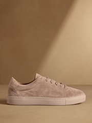 Russell & Bromley Stone Suede Redburn Classic Trainers - Image 2 of 7