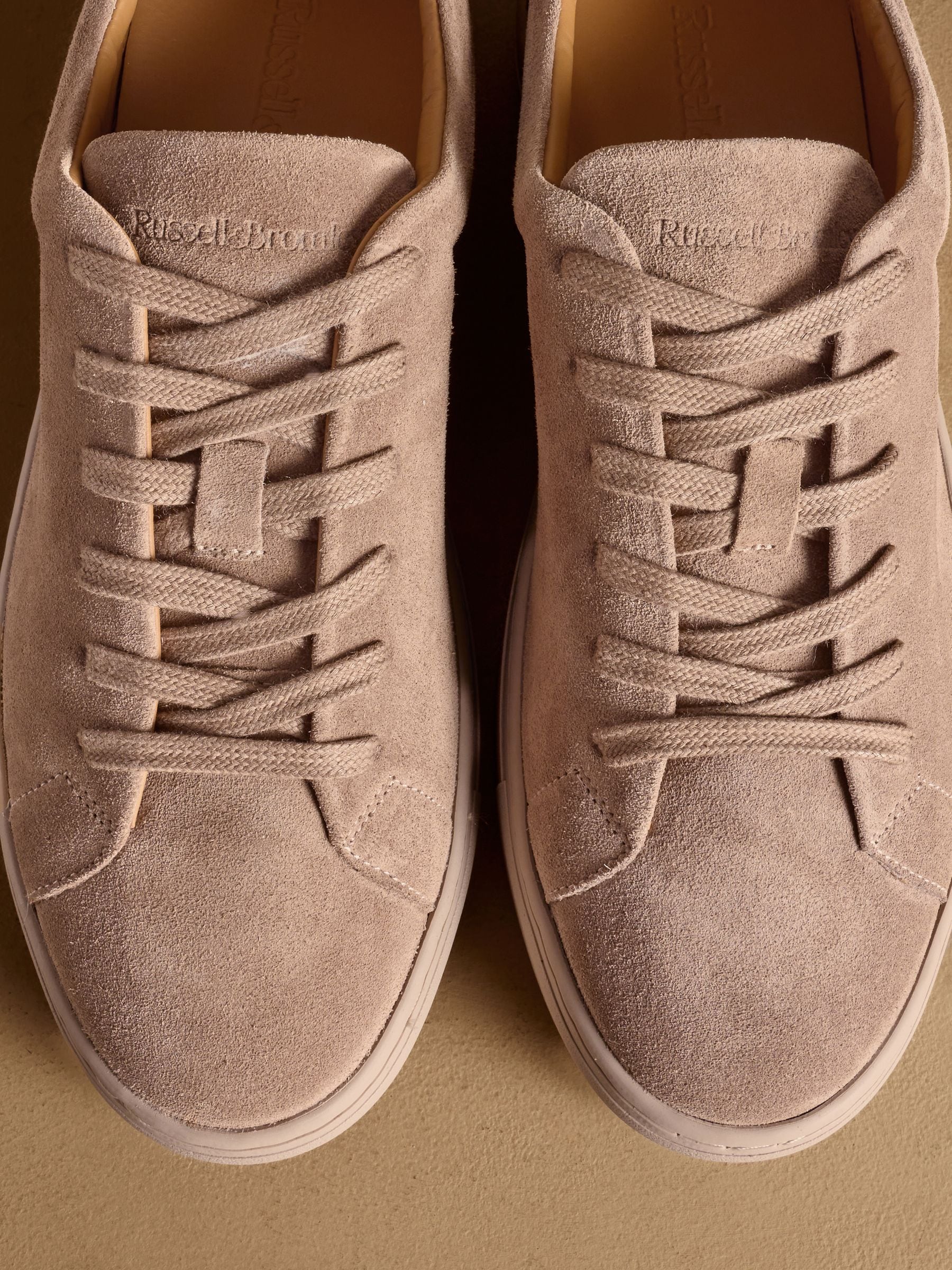 Buy Russell & Bromley Stone Suede Redburn Classic Trainers from