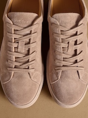 Russell & Bromley Stone Suede Redburn Classic Trainers - Image 4 of 7