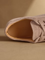 Russell & Bromley Stone Suede Redburn Classic Trainers - Image 6 of 7