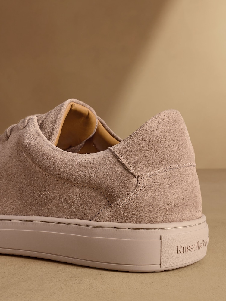 Russell & Bromley Stone Suede Redburn Classic Trainers - Image 7 of 7