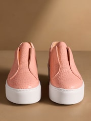 Russell & Bromley Rose Pink Animal Print Park Up Laceless Flatform Trainers - Image 3 of 7