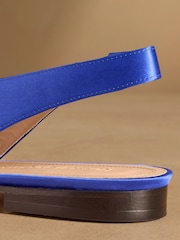 Russell & Bromley Blue Satin Carden Slingback Shoes - Image 7 of 7