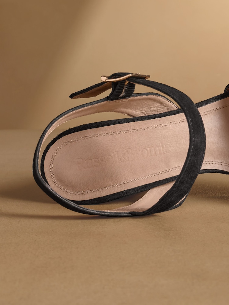 Russell & Bromley Black Suede Onform Heeled Platform Sandals - Image 7 of 7 Russell & Bromley Black Suede Onform Heeled Platform Sandals - Image 7 of 7