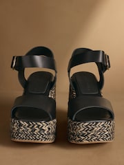 Russell & Bromley Black Satley Espadrille Heeled Sandals - Image 3 of 7