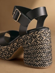 Russell & Bromley Black Satley Espadrille Heeled Sandals - Image 5 of 7