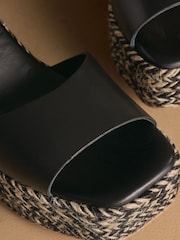 Russell & Bromley Black Satley Espadrille Heeled Sandals - Image 6 of 7