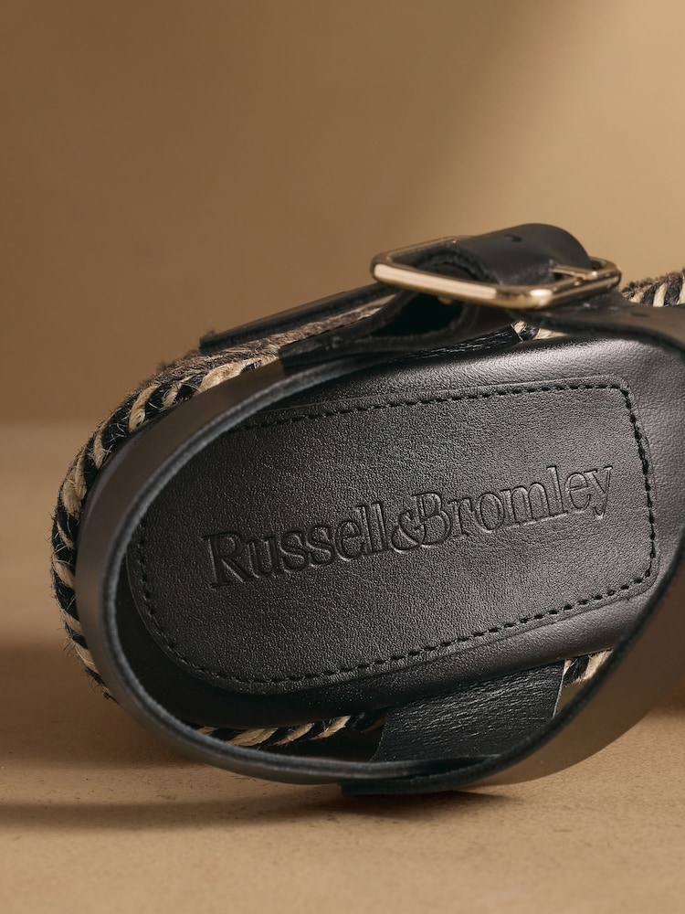 Russell & Bromley Black Satley Espadrille Heeled Sandals - Image 7 of 7 Russell & Bromley Black Satley Espadrille Heeled Sandals - Image 7 of 7
