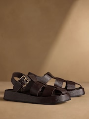 Russell & Bromley Dark Brown Fisherman Sandals - Image 1 of 7