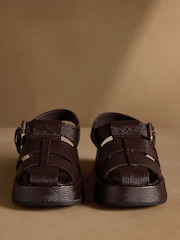 Russell & Bromley Dark Brown Fisherman Sandals - Image 3 of 7