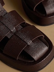 Russell & Bromley Dark Brown Fisherman Sandals - Image 4 of 7
