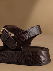 Russell & Bromley Dark Brown Fisherman Sandals - Image 6 of 7