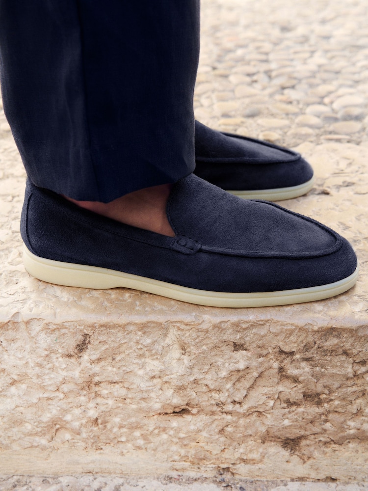 Russell & Bromley Navy Suede Benny Loafers - Image 2 of 6 Russell & Bromley Navy Suede Benny Loafers - Image 2 of 6