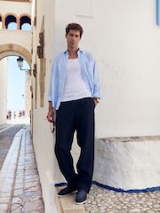 Russell & Bromley Navy Suede Benny Loafers - Image 4 of 6