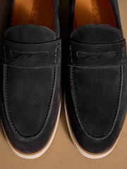 Russell & Bromley Navy Suede Benny Loafers - Image 6 of 6