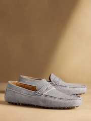 Russell & Bromley Blue Suede Reggie Saddle Loafers - Image 1 of 7