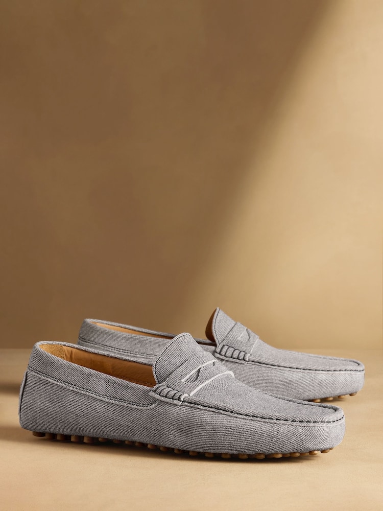 Russell & Bromley Blue Suede Reggie Saddle Loafers - Image 1 of 7