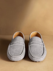 Russell & Bromley Blue Suede Reggie Saddle Loafers - Image 3 of 7