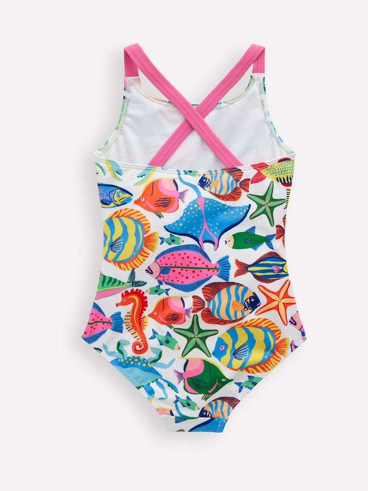 Boden Orange Cross Back Printed Swimsuit - Image 2 of 3